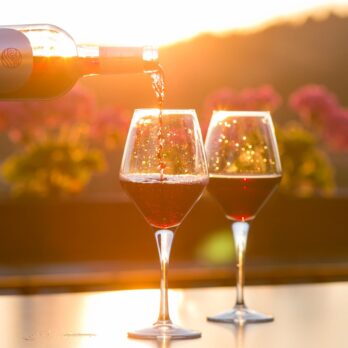 wine glass on table