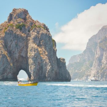 boat near island